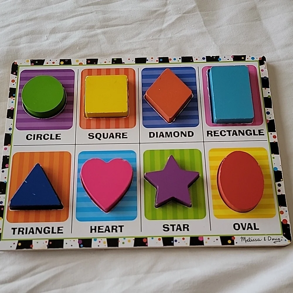 Melissa & Doug Shapes And Colors Puzzle, 8 chunky Pieces